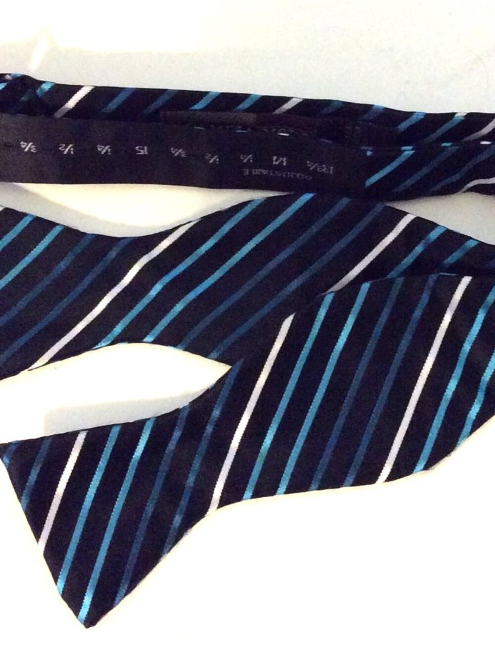 Men's Campia Moda 100% Silk Bow Tie - Blues & White on Black
